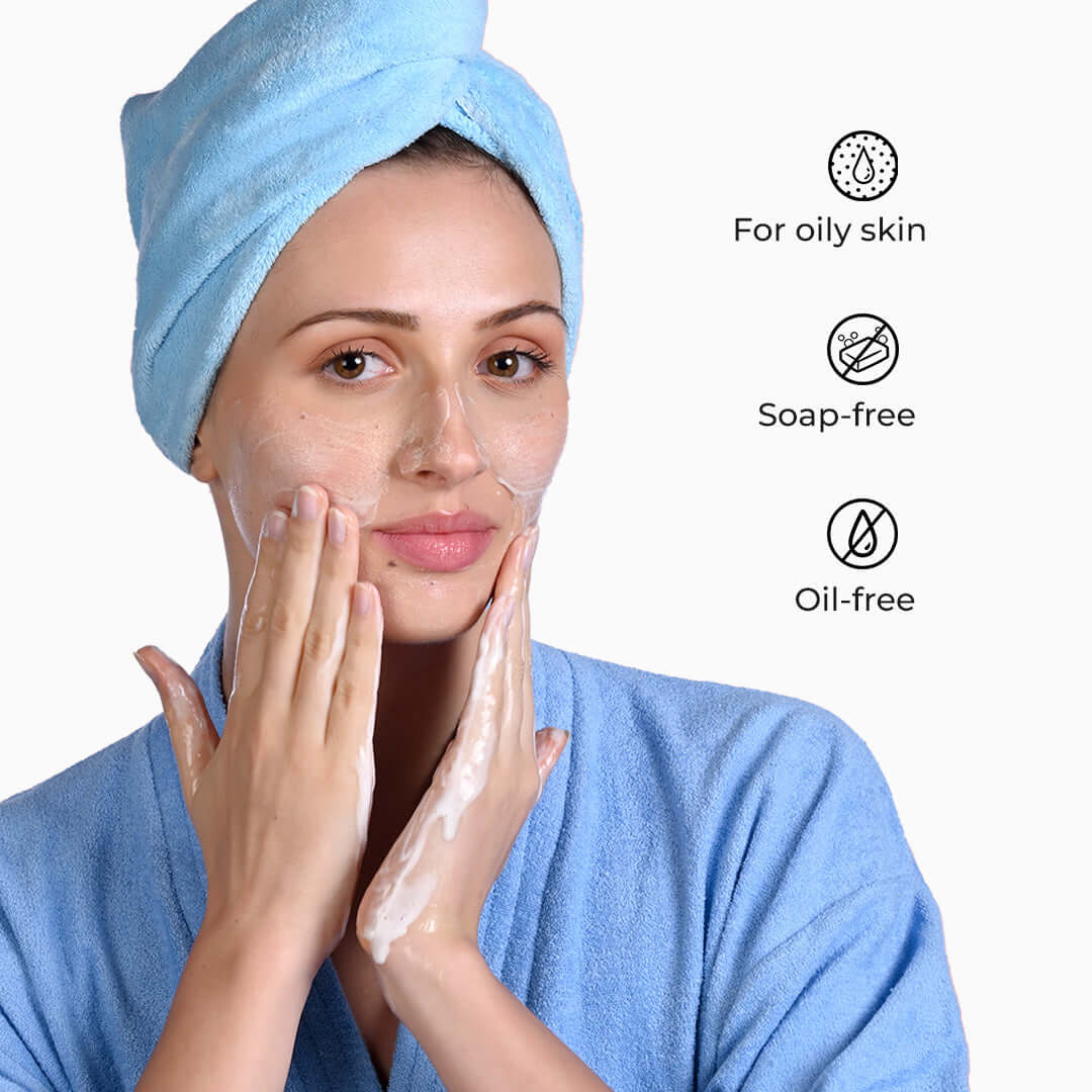 Women applying Face Wash