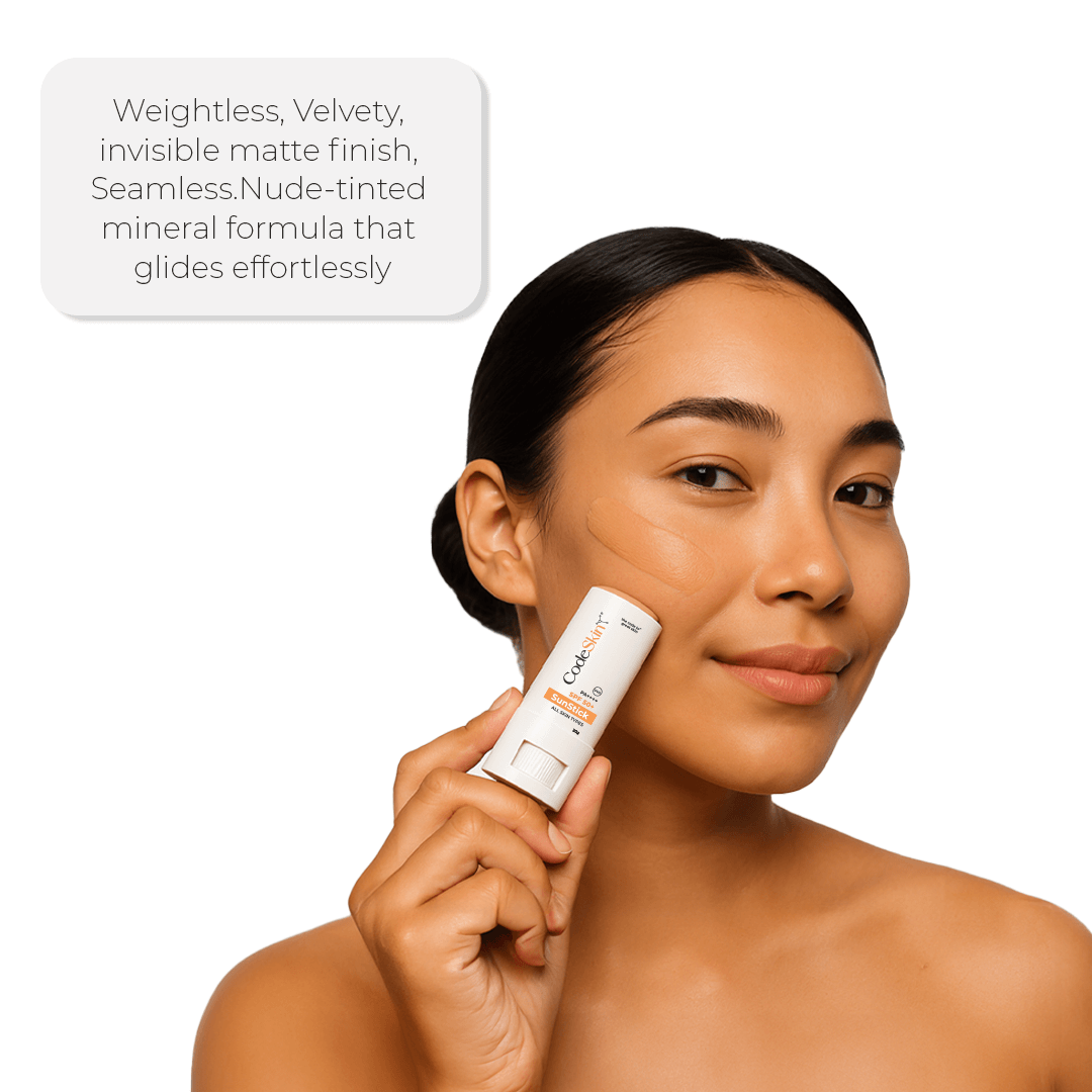 Women applying Sunscreen Stick