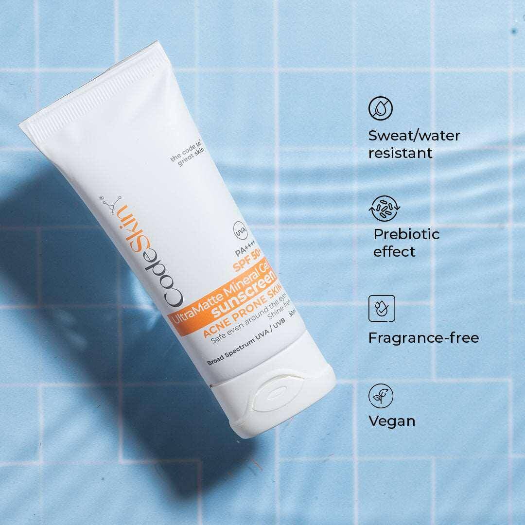 Image of UltraMatte Mineral Gel Sunscreen | SPF 50+ - CodeSkin