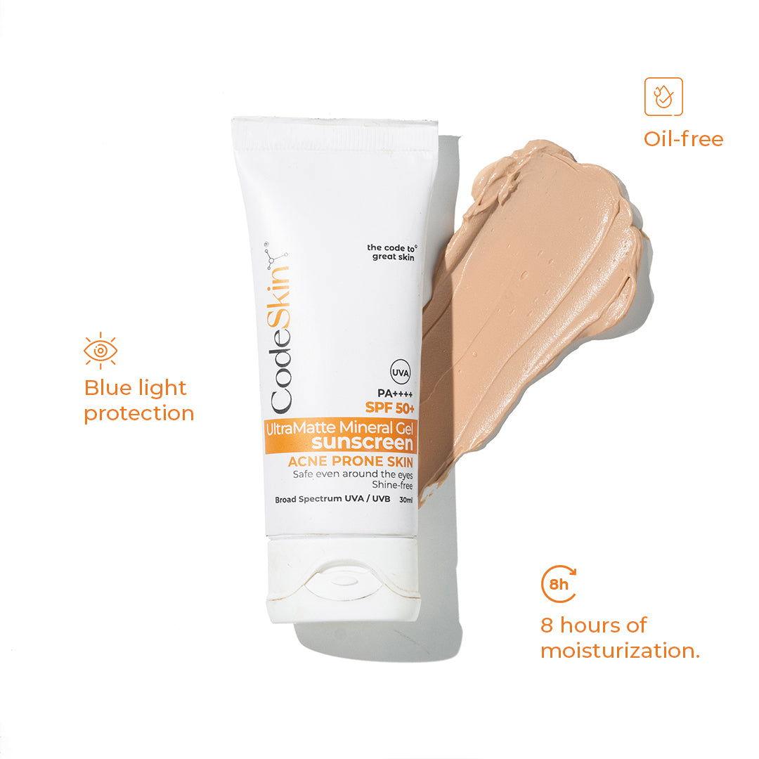 UltraMatte Mineral Gel Sunscreen | SPF 50+ - CodeSkin