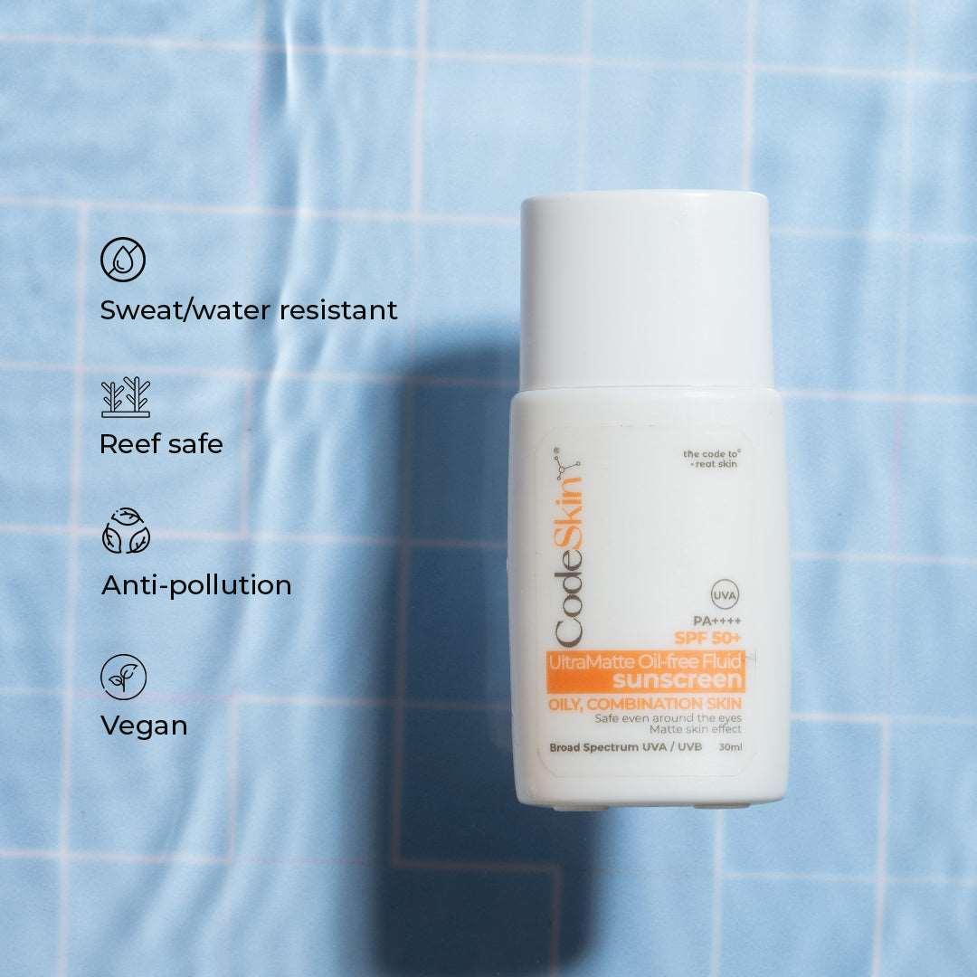 UltraMatte Oil-Free Fluid Sunscreen | SPF 50+ - CodeSkin