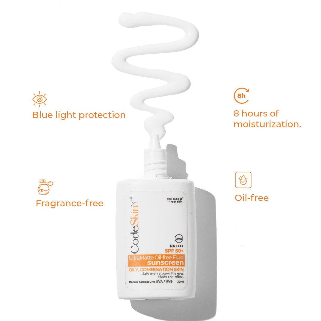 UltraMatte Oil-Free Fluid Sunscreen | SPF 50+ - CodeSkin