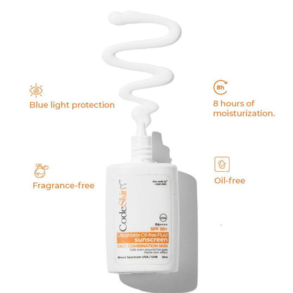 UltraMatte Oil-Free Fluid Sunscreen | SPF 50+ - CodeSkin