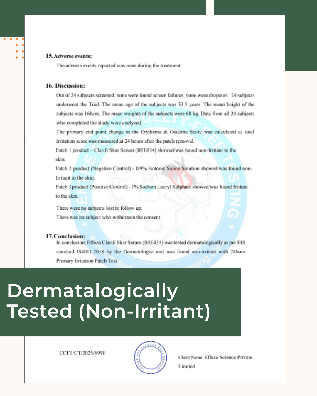 Clarifi skar Serum Dermat Test