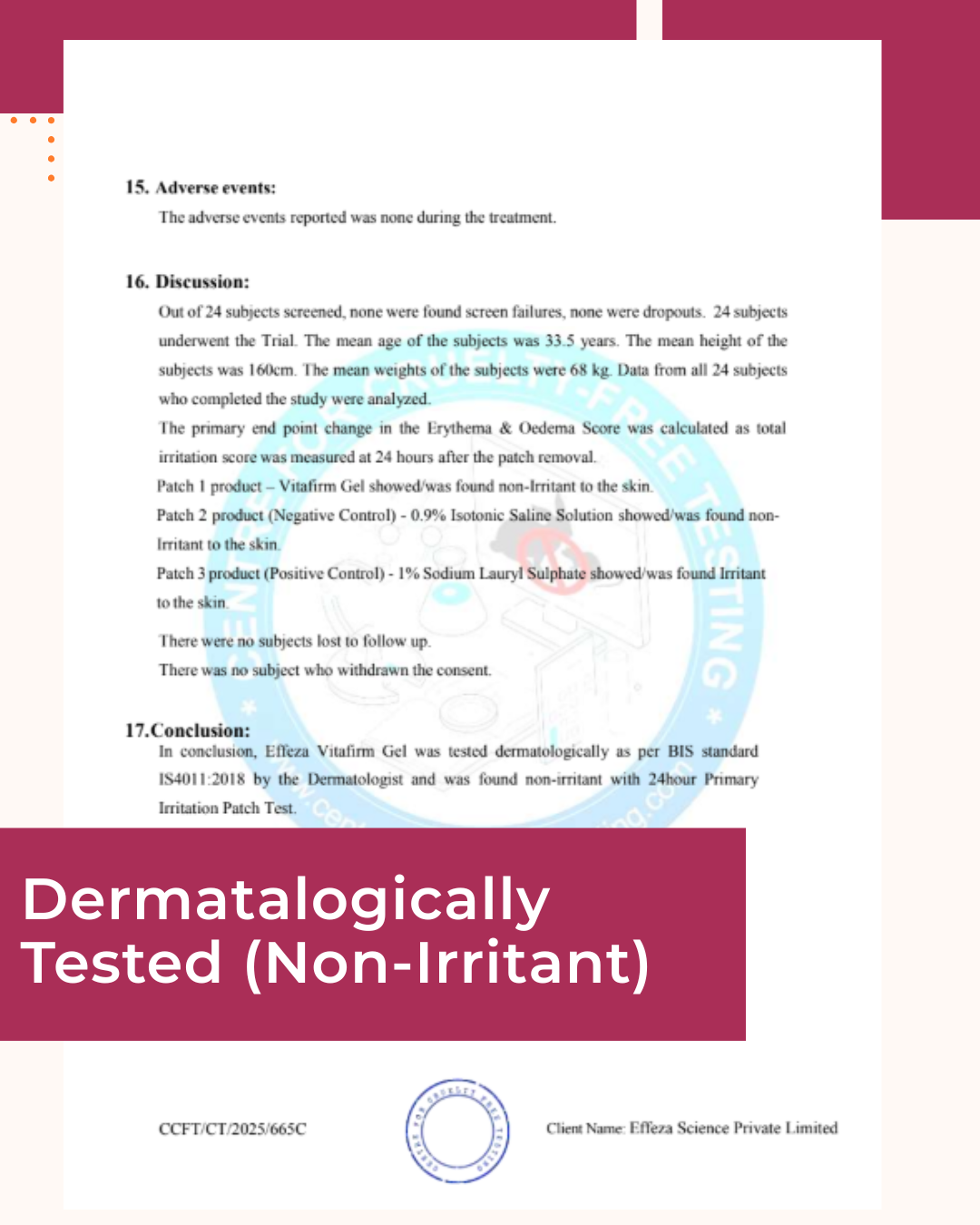 Dermat Tested Vitafirm Gel Report